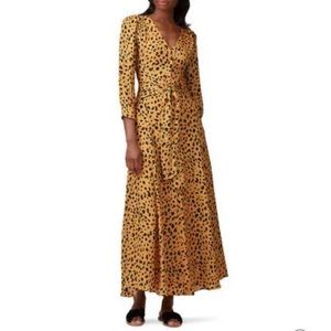 Nicholas leopard tie front silk maxi dress